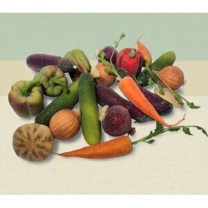 Vintage Lightly Sugared Realistic Faux Vegetables Artificial 20 Mixed Lot Decor